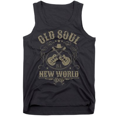 Old Soul In A New World Country Bluegrass Music Guitar Fan Tank Top