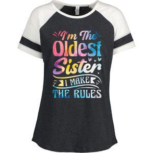 Oldest Sister I Make The Rules Funny Matching Sister Enza Ladies Jersey Colorblock Tee