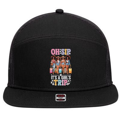 Oh Sip ItS A Girl Trip 7 Panel Mesh Trucker Snapback Hat