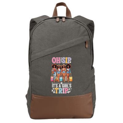 Oh Sip ItS A Girl Trip Cotton Canvas Backpack