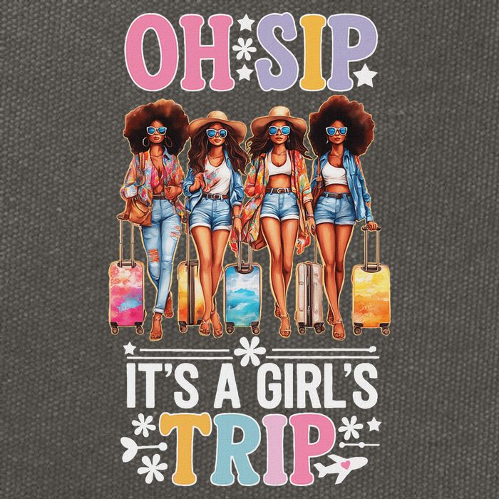 Oh Sip ItS A Girl Trip Cotton Canvas Backpack