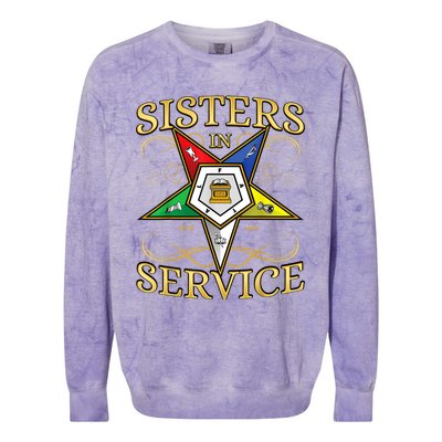 OES Sisters In Service Order Of The Eastern Star Colorblast Crewneck Sweatshirt