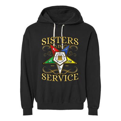 OES Sisters In Service Order Of The Eastern Star Garment-Dyed Fleece Hoodie