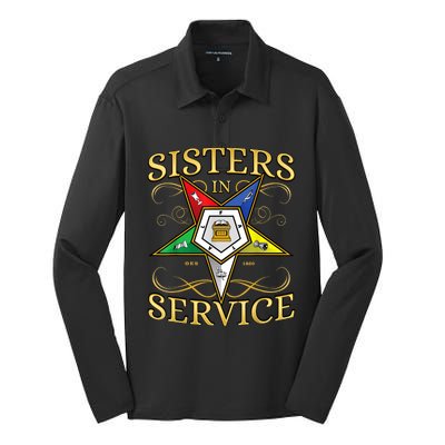 OES Sisters In Service Order Of The Eastern Star Silk Touch Performance Long Sleeve Polo