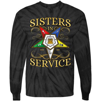 OES Sisters In Service Order Of The Eastern Star Tie-Dye Long Sleeve Shirt