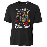 Oh Sip Its A Girls Trip Funny Wine Party Black Queen Cooling Performance Crew T-Shirt