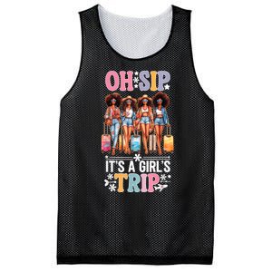 Oh Sip Its A Girl Trip Funny Party Black Women Queen Mesh Reversible Basketball Jersey Tank