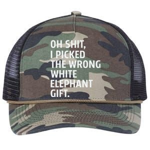 Oh Shit I Picked The Wrong White Elephant Gift Retro Rope Trucker Hat Cap