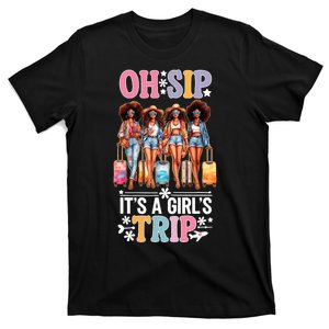 Oh Sip Its A Trip Funny Party Black Queen T-Shirt