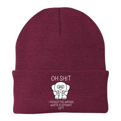 Oh Shit I Picked The Wrong White Elephant Gift Knit Cap Winter Beanie