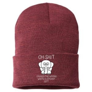 Oh Shit I Picked The Wrong White Elephant Gift Sustainable Knit Beanie