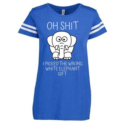 Oh Shit I Picked The Wrong White Elephant Gift Enza Ladies Jersey Football T-Shirt