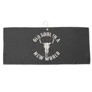 Old Soul In A New World Country Bluegrass Music Guitar Large Microfiber Waffle Golf Towel