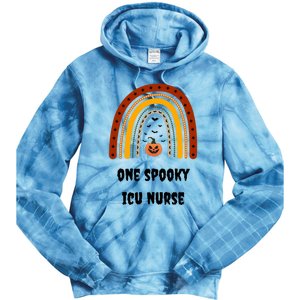 One Spooky Icu Nurse Nursing Halloween Pumpkins Rainbow Meaningful Gift Tie Dye Hoodie