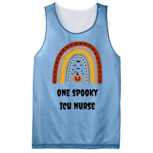 One Spooky Icu Nurse Nursing Halloween Pumpkins Rainbow Meaningful Gift Mesh Reversible Basketball Jersey Tank