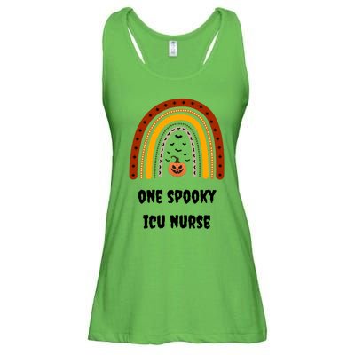 One Spooky Icu Nurse Nursing Halloween Pumpkins Rainbow Meaningful Gift Ladies Essential Flowy Tank