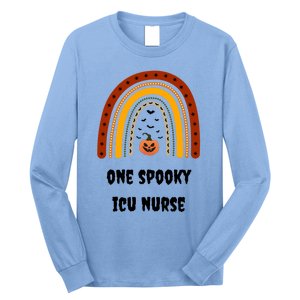 One Spooky Icu Nurse Nursing Halloween Pumpkins Rainbow Meaningful Gift Long Sleeve Shirt