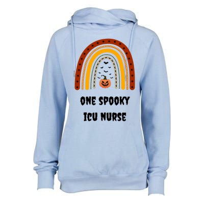 One Spooky Icu Nurse Nursing Halloween Pumpkins Rainbow Meaningful Gift Womens Funnel Neck Pullover Hood