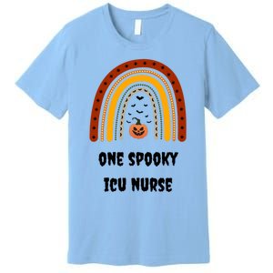 One Spooky Icu Nurse Nursing Halloween Pumpkins Rainbow Meaningful Gift Premium T-Shirt