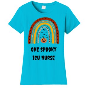 One Spooky Icu Nurse Nursing Halloween Pumpkins Rainbow Meaningful Gift Women's T-Shirt