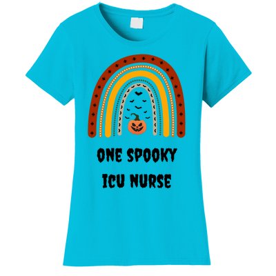 One Spooky Icu Nurse Nursing Halloween Pumpkins Rainbow Meaningful Gift Women's T-Shirt