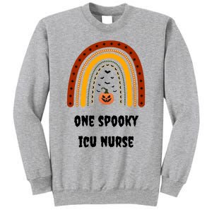 One Spooky Icu Nurse Nursing Halloween Pumpkins Rainbow Meaningful Gift Sweatshirt