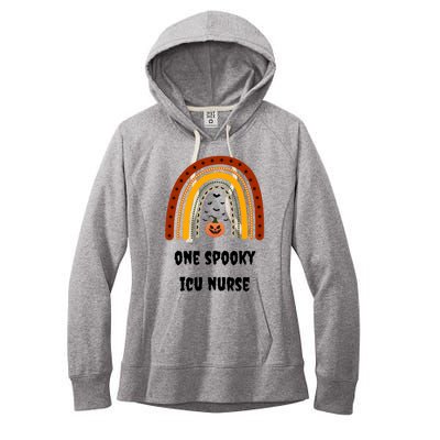 One Spooky Icu Nurse Nursing Halloween Pumpkins Rainbow Meaningful Gift Women's Fleece Hoodie