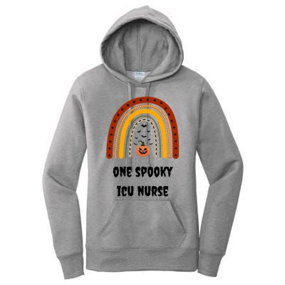 One Spooky Icu Nurse Nursing Halloween Pumpkins Rainbow Meaningful Gift Women's Pullover Hoodie