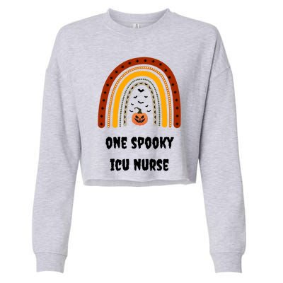 One Spooky Icu Nurse Nursing Halloween Pumpkins Rainbow Meaningful Gift Cropped Pullover Crew