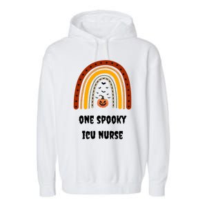 One Spooky Icu Nurse Nursing Halloween Pumpkins Rainbow Meaningful Gift Garment-Dyed Fleece Hoodie