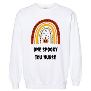 One Spooky Icu Nurse Nursing Halloween Pumpkins Rainbow Meaningful Gift Garment-Dyed Sweatshirt