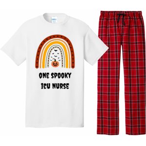 One Spooky Icu Nurse Nursing Halloween Pumpkins Rainbow Meaningful Gift Pajama Set