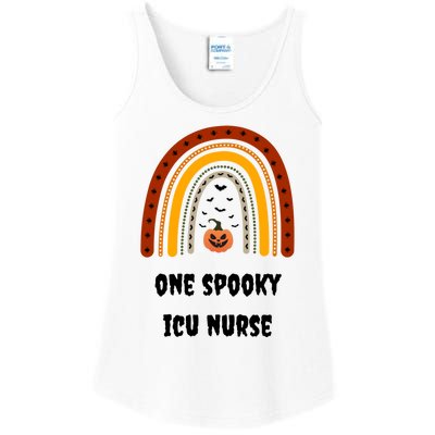 One Spooky Icu Nurse Nursing Halloween Pumpkins Rainbow Meaningful Gift Ladies Essential Tank