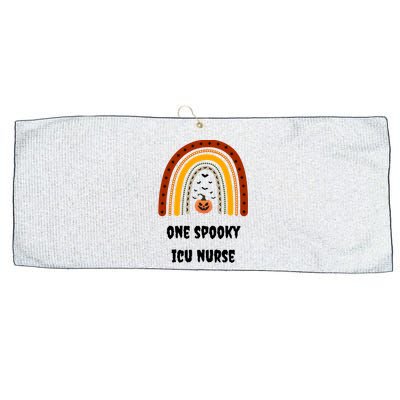 One Spooky Icu Nurse Nursing Halloween Pumpkins Rainbow Meaningful Gift Large Microfiber Waffle Golf Towel