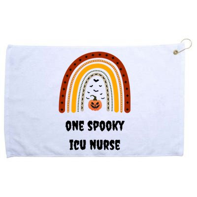 One Spooky Icu Nurse Nursing Halloween Pumpkins Rainbow Meaningful Gift Grommeted Golf Towel