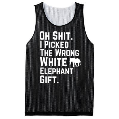 Oh Shit I Picked The Wrong White Elephant Gift Mesh Reversible Basketball Jersey Tank