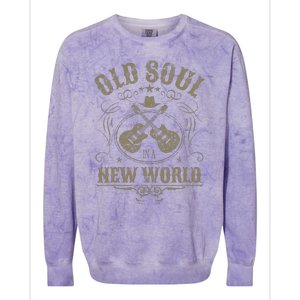 Old Soul In A New World Country Bluegrass Music Guitar Fan Colorblast Crewneck Sweatshirt