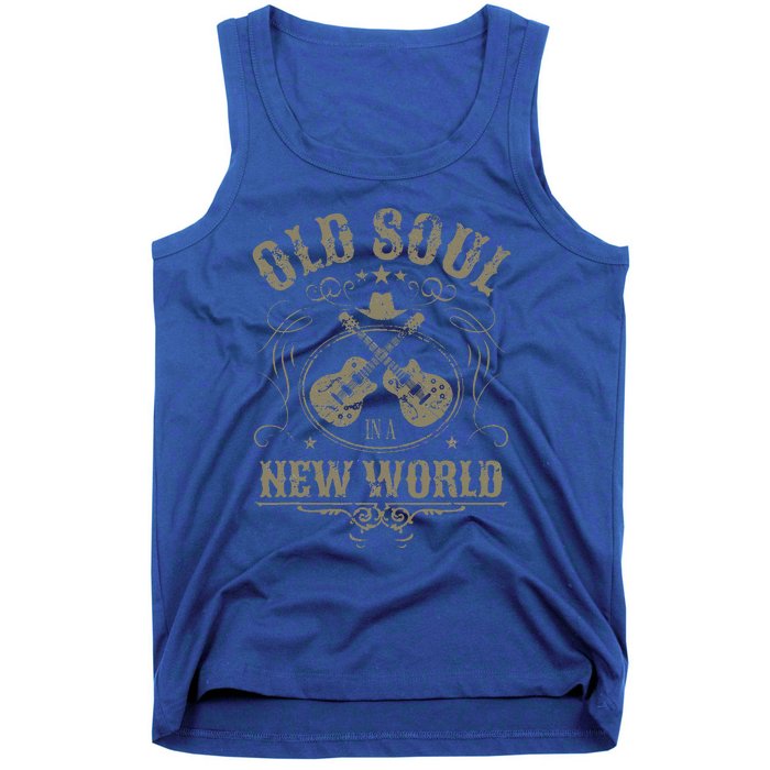 Old Soul In A New World Country Bluegrass Music Guitar Fan Tank Top