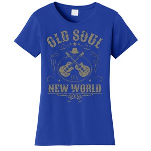 Old Soul In A New World Country Bluegrass Music Guitar Fan Women's T-Shirt