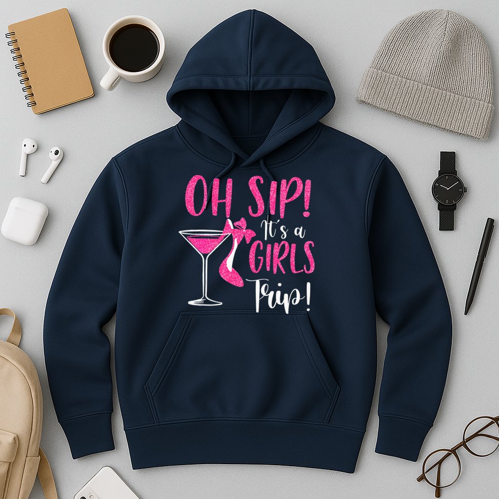 Oh Sip It's A Trip Fun Wine Party Hight Heel Hoodie