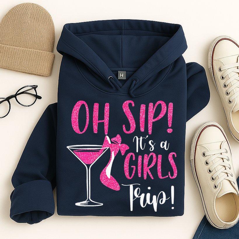 Oh Sip It's A Trip Fun Wine Party Hight Heel Hoodie
