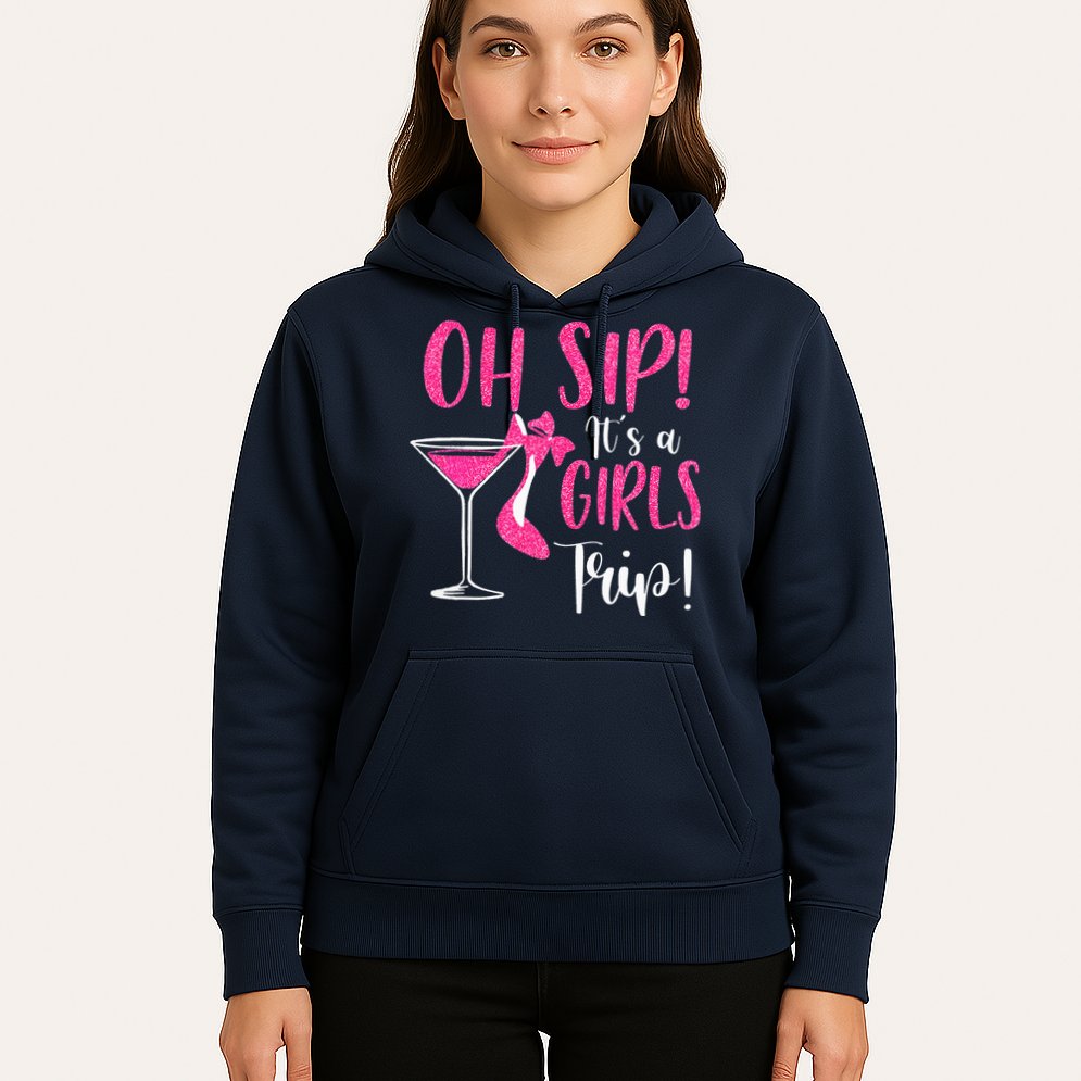 Oh Sip It's A Trip Fun Wine Party Hight Heel Hoodie