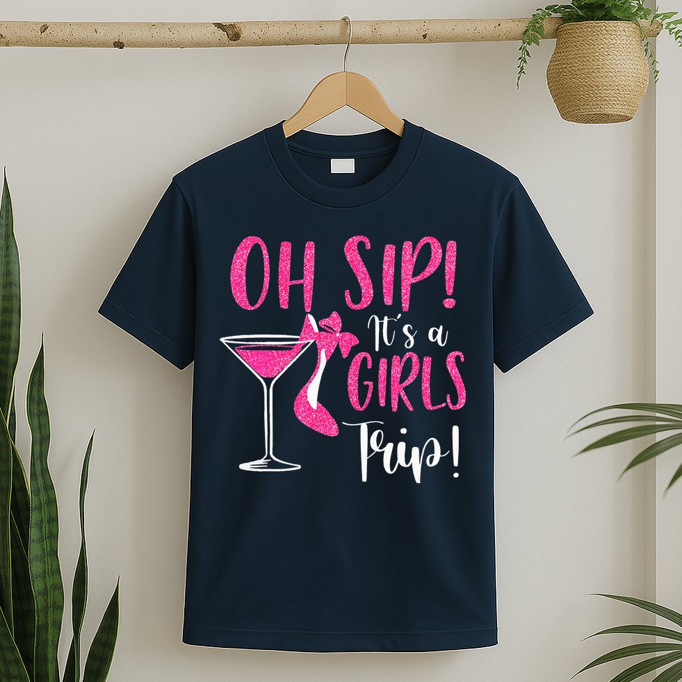 Oh Sip It's A Trip Fun Wine Party Hight Heel T-Shirt