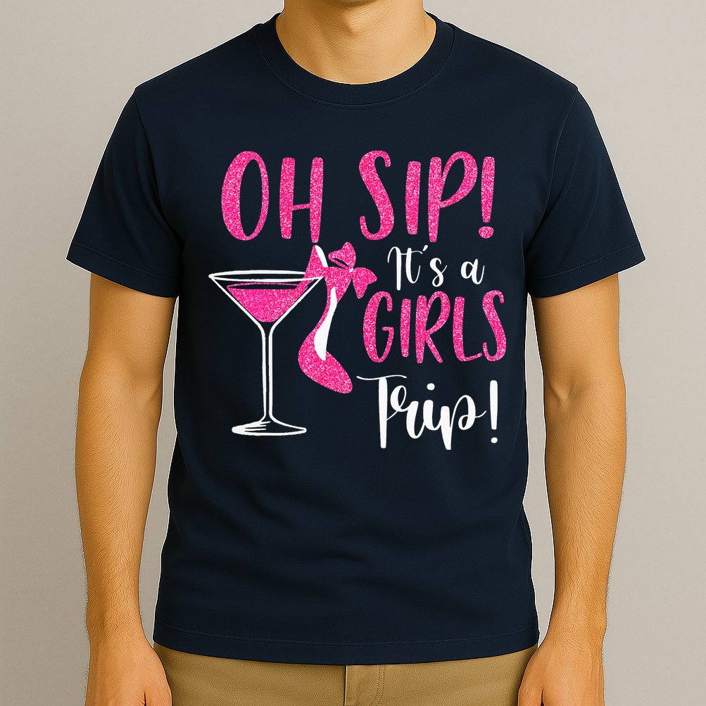 Oh Sip It's A Trip Fun Wine Party Hight Heel T-Shirt