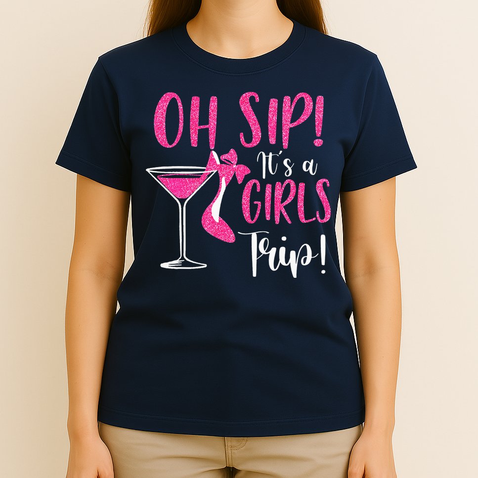Oh Sip It's A Trip Fun Wine Party Hight Heel T-Shirt
