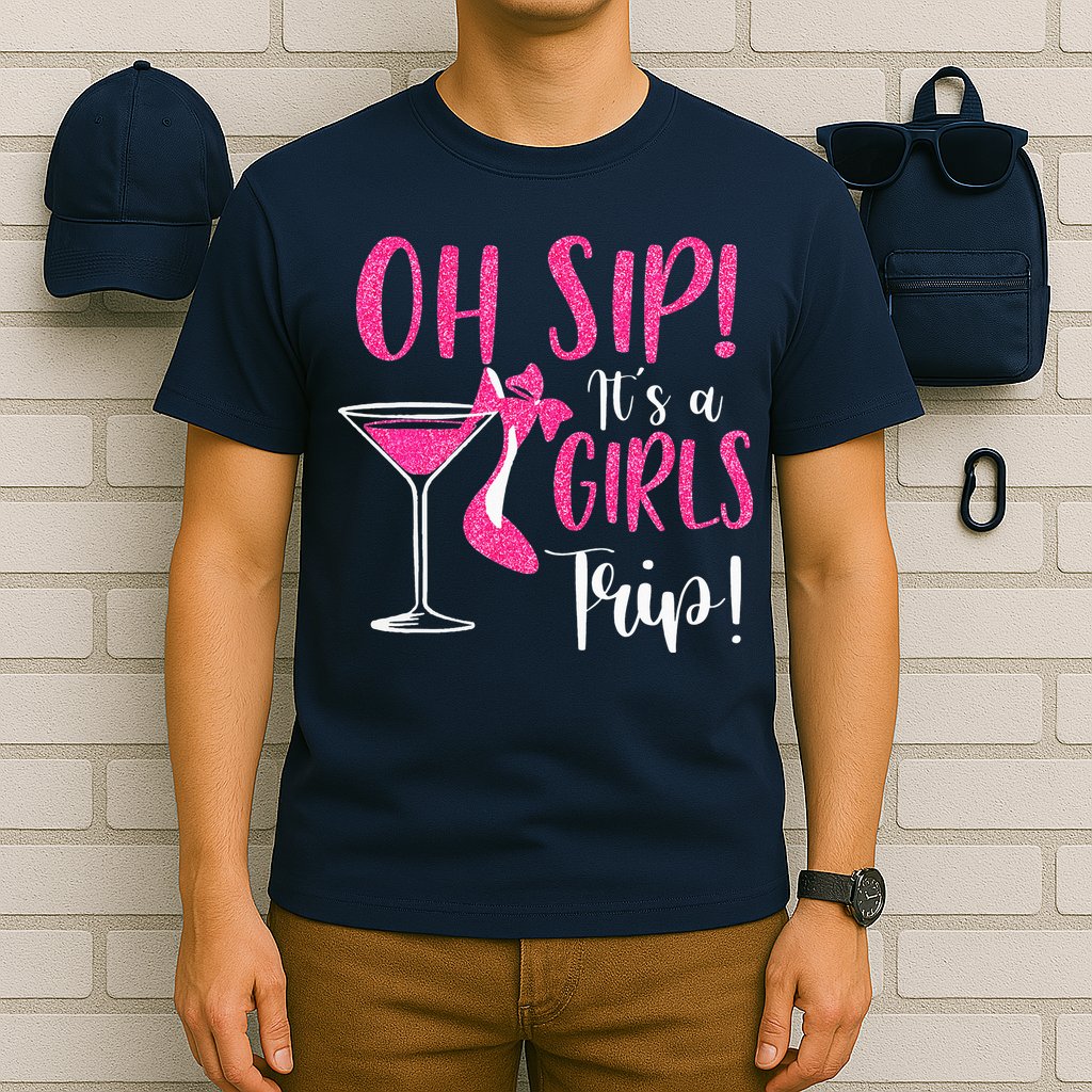 Oh Sip It's A Trip Fun Wine Party Hight Heel T-Shirt