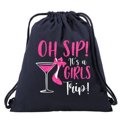 Oh Sip It's A Trip Fun Wine Party Hight Heel Drawstring Bag