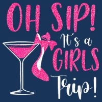 Oh Sip It's A Trip Fun Wine Party Hight Heel Drawstring Bag