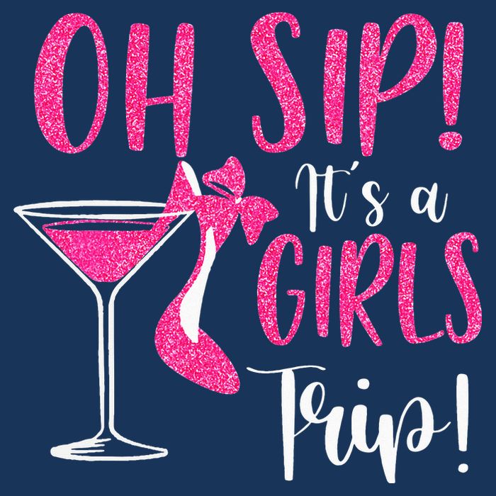Oh Sip It's A Trip Fun Wine Party Hight Heel Drawstring Bag