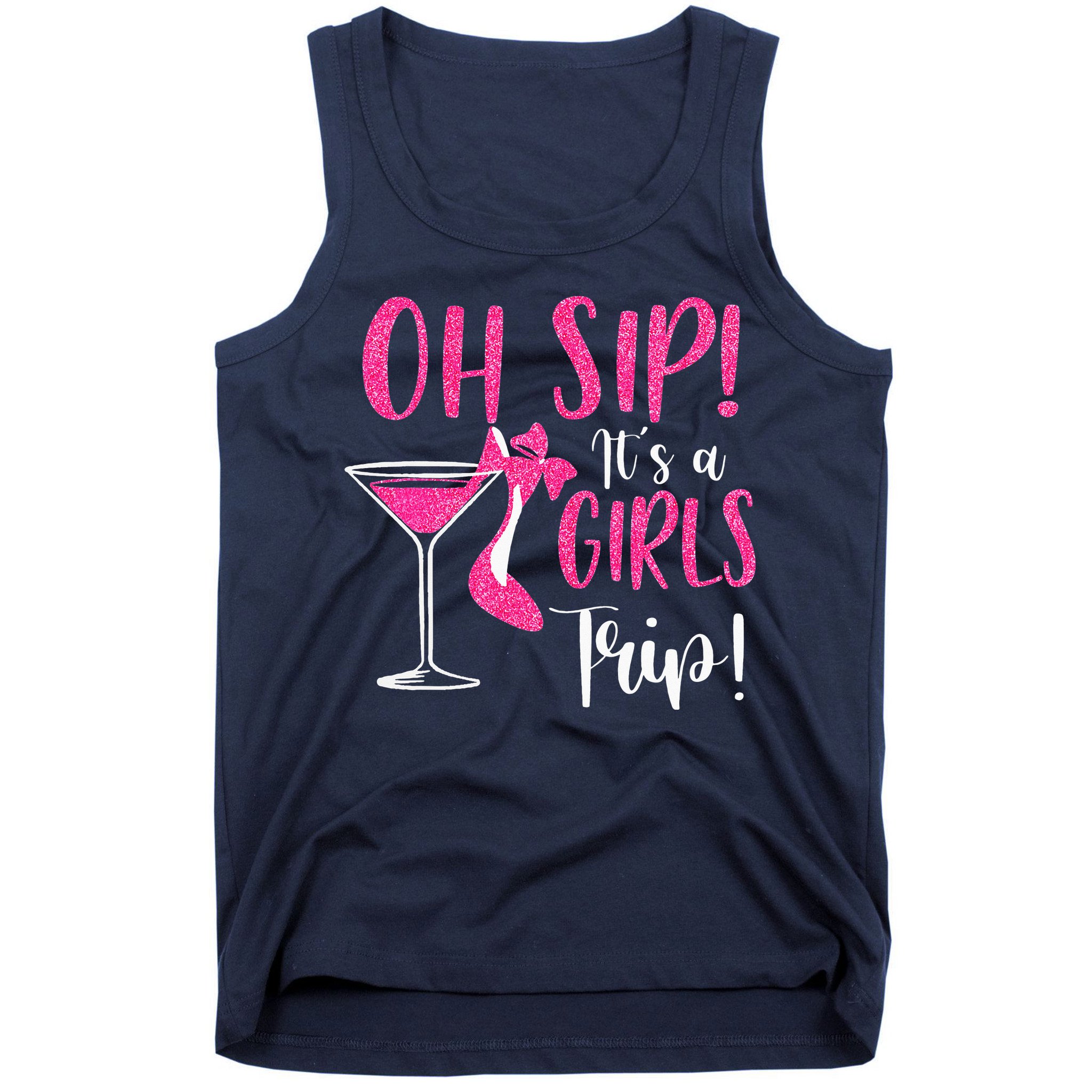Oh Sip It's A Trip Fun Wine Party Hight Heel Tank Top